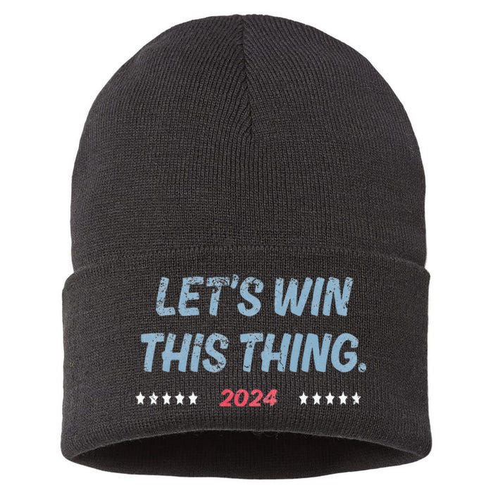 Let’S Win This Thing Tim Walz Kamala Sustainable Knit Beanie