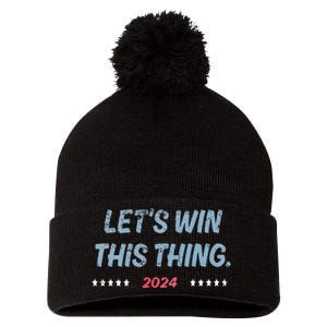 Let’S Win This Thing Tim Walz Kamala Pom Pom 12in Knit Beanie