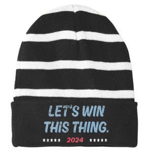 Let’S Win This Thing Tim Walz Kamala Striped Beanie with Solid Band