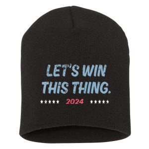 Let’S Win This Thing Tim Walz Kamala Short Acrylic Beanie