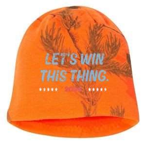 Let’S Win This Thing Tim Walz Kamala Kati - Camo Knit Beanie