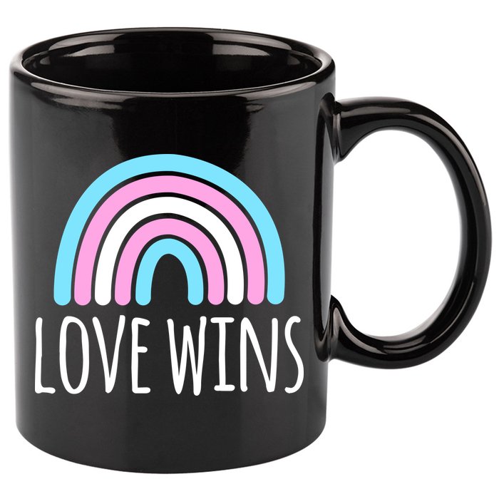 Love Wins Transgender Rainbow Pride Month 11oz C Handle Ceramic Mug