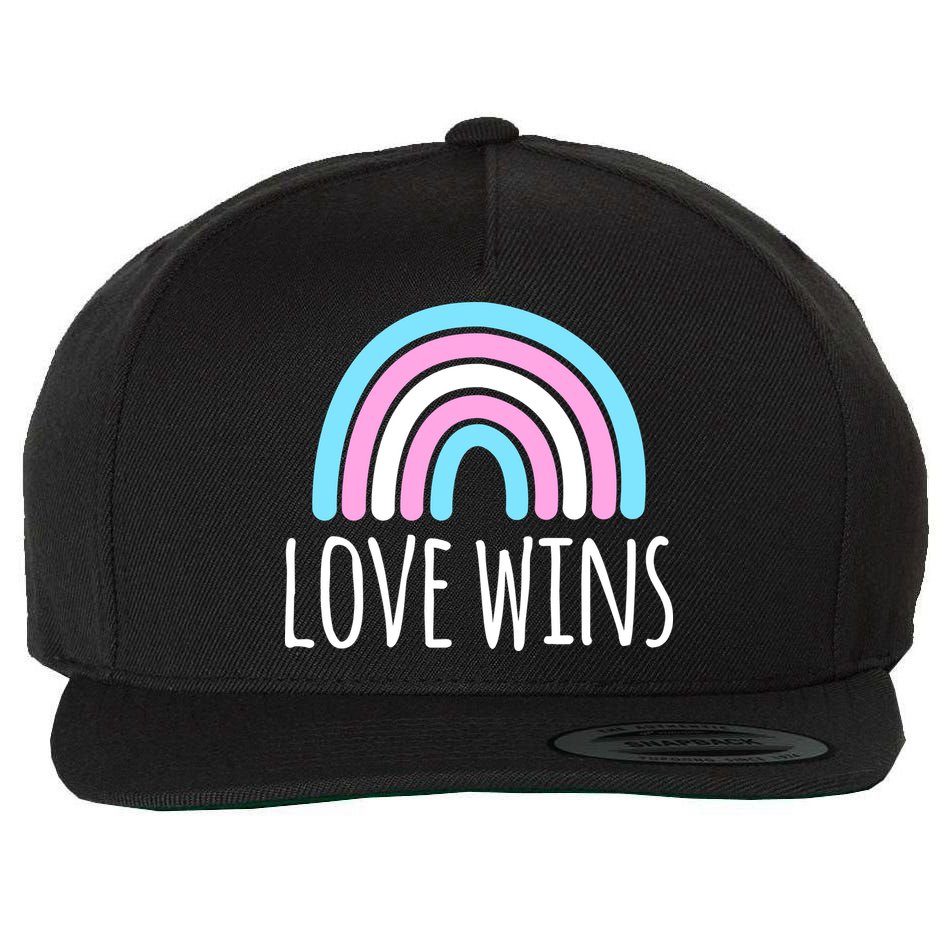 Love Wins Transgender Rainbow Pride Month Wool Snapback Cap