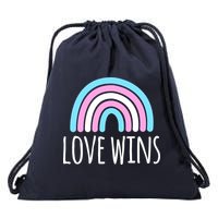 Love Wins Transgender Rainbow Pride Month Drawstring Bag