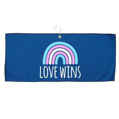 Love Wins Transgender Rainbow Pride Month Large Microfiber Waffle Golf Towel