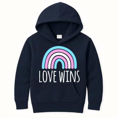 Love Wins Transgender Rainbow Pride Month Kids Hoodie