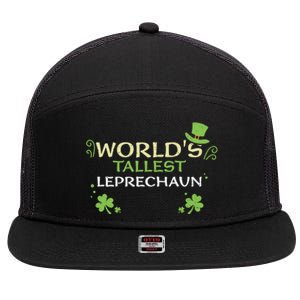 Leprechaun: Worlds Tallest Leprechaun Cool Gift St Patricks Day Gift 7 Panel Mesh Trucker Snapback Hat