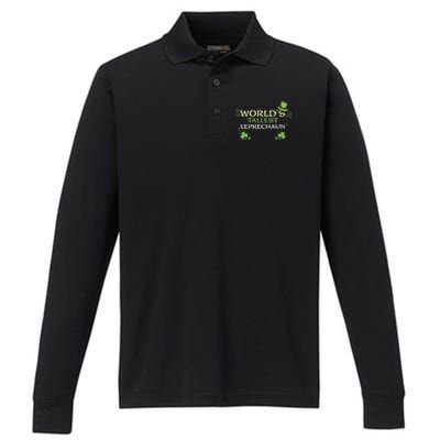 Leprechaun: Worlds Tallest Leprechaun Cool Gift St Patricks Day Gift Performance Long Sleeve Polo