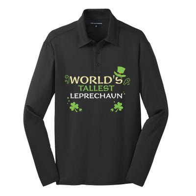 Leprechaun: Worlds Tallest Leprechaun Cool Gift St Patricks Day Gift Silk Touch Performance Long Sleeve Polo