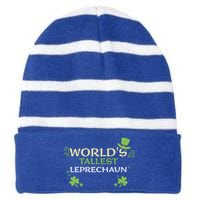 Leprechaun: Worlds Tallest Leprechaun Cool Gift St Patricks Day Gift Striped Beanie with Solid Band