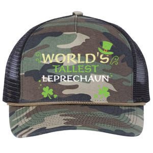 Leprechaun: Worlds Tallest Leprechaun Cool Gift St Patricks Day Gift Retro Rope Trucker Hat Cap