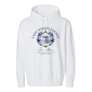 Lady Whistledown Tea House Spilling Tea Since 1813 Garment-Dyed Fleece Hoodie