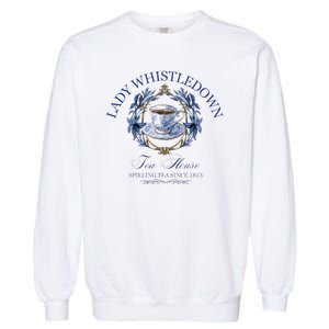 Lady Whistledown Tea House Spilling Tea Since 1813 Garment-Dyed Sweatshirt