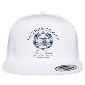 Lady Whistledown Tea House Spilling Tea Since 1813 Flat Bill Trucker Hat