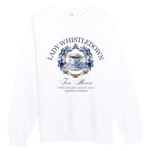 Lady Whistledown Tea House Spilling Tea Since 1813 Premium Crewneck Sweatshirt