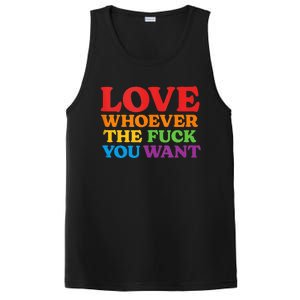 LOVE Whoever the Fuck You Want LGBTQ Rainbow Pride Flag PosiCharge Competitor Tank