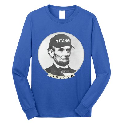 Lincoln Wearing Trump Hat Funny Abe Merica Abraham Gift Long Sleeve Shirt