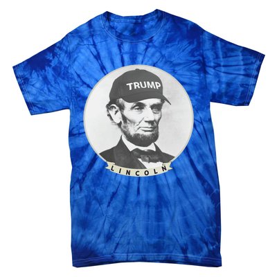 Lincoln Wearing Trump Hat Funny Abe Merica Abraham Gift Tie-Dye T-Shirt