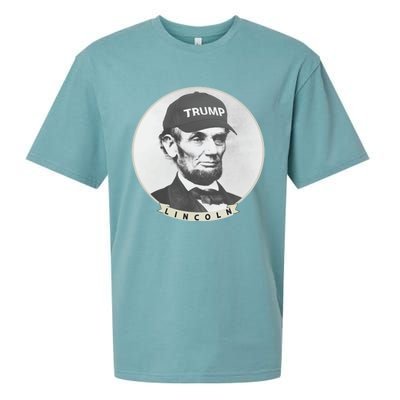 Lincoln Wearing Trump Hat Funny Abe Merica Abraham Gift Sueded Cloud Jersey T-Shirt