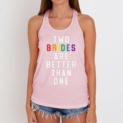 Lesbian Wedding Two Brides Are Better Than One Lgbt Women's Knotted Racerback Tank