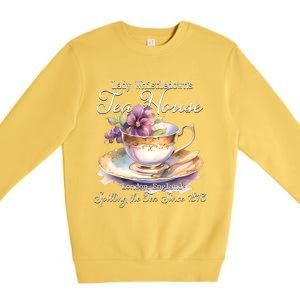 Lady Whistledowns Tea House Spilling The Tea Since 1813 Lady Premium Crewneck Sweatshirt