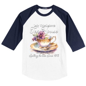 Lady Whistledowns Tea House Spilling The Tea Since 1813 Lady Baseball Sleeve Shirt