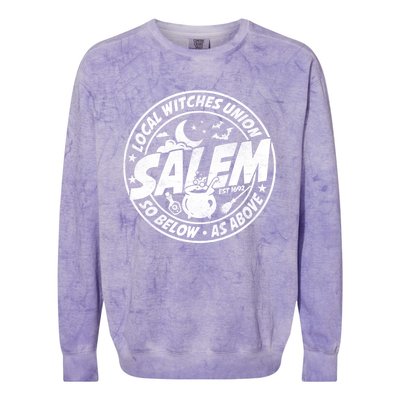 Local Witches Union Salem Est 1692 Halloween Costumes Meaningful Gift Colorblast Crewneck Sweatshirt