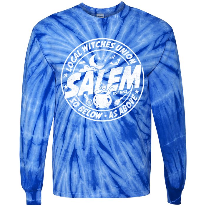 Local Witches Union Salem Est 1692 Halloween Costumes Meaningful Gift Tie-Dye Long Sleeve Shirt