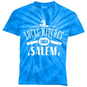 Local Witches Union Salem Halloween Witch Gift Kids Tie-Dye T-Shirt