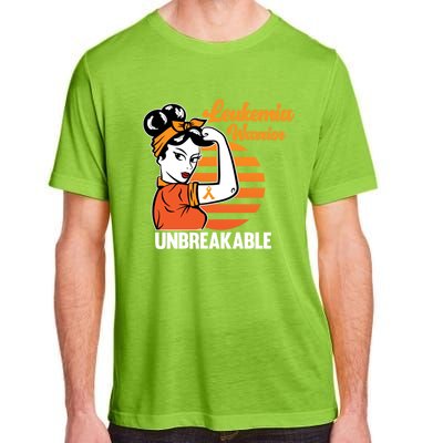 Leukemia Warrior Unbreakable Awareness Orange Ribbon Graphic Great Gift Adult ChromaSoft Performance T-Shirt