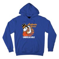 Leukemia Warrior Unbreakable Awareness Orange Ribbon Graphic Great Gift Hoodie