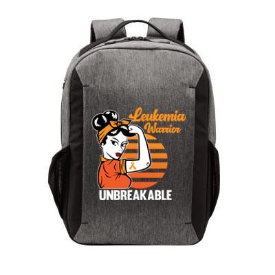 Leukemia Warrior Unbreakable Awareness Orange Ribbon Graphic Great Gift Vector Backpack