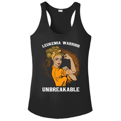 Leukemia Warrior Unbreakable Awareness Gift Ladies PosiCharge Competitor Racerback Tank