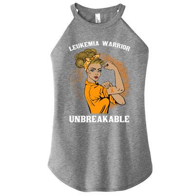 Leukemia Warrior Unbreakable Awareness Gift Women’s Perfect Tri Rocker Tank