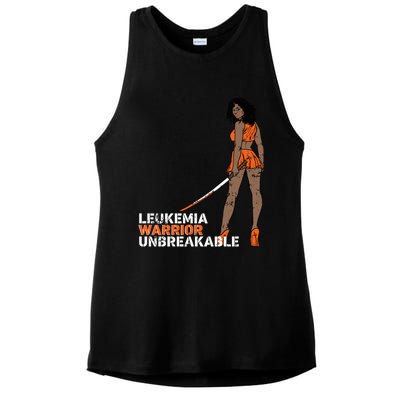 Leukemia Warrior Unbreakable Blood Cancer Awareness Melanin Gift Ladies PosiCharge Tri-Blend Wicking Tank