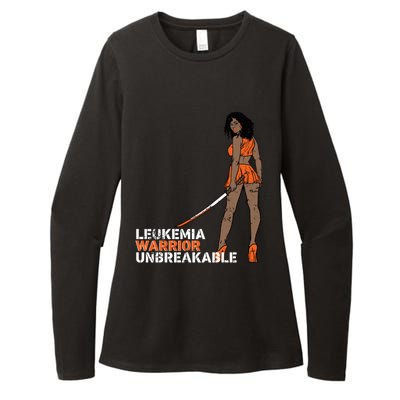 Leukemia Warrior Unbreakable Blood Cancer Awareness Melanin Gift Womens CVC Long Sleeve Shirt