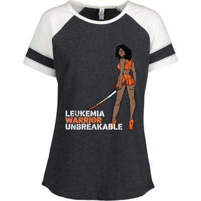 Leukemia Warrior Unbreakable Blood Cancer Awareness Melanin Gift Enza Ladies Jersey Colorblock Tee