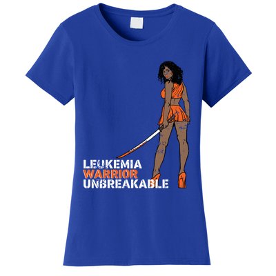 Leukemia Warrior Unbreakable Blood Cancer Awareness Melanin Gift Women's T-Shirt