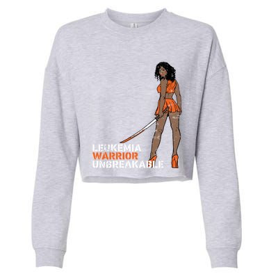 Leukemia Warrior Unbreakable Blood Cancer Awareness Melanin Gift Cropped Pullover Crew