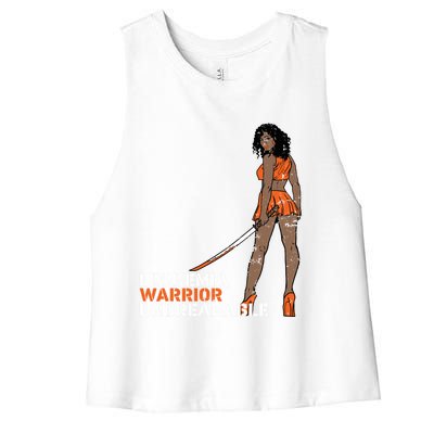 Leukemia Warrior Unbreakable Blood Cancer Awareness Melanin Gift Women's Racerback Cropped Tank