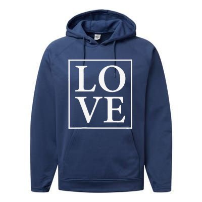 Love Word Unique Inside Box Performance Fleece Hoodie