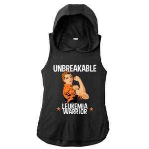 Leukemia Warrior Unbreakable Gift Awareness Gift Meaningful Gift Ladies PosiCharge Tri-Blend Wicking Draft Hoodie Tank