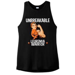 Leukemia Warrior Unbreakable Gift Awareness Gift Meaningful Gift Ladies PosiCharge Tri-Blend Wicking Tank