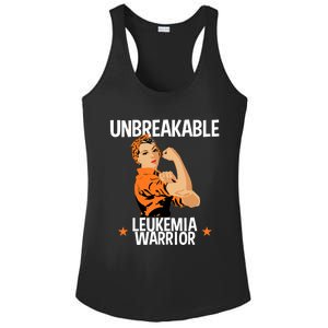 Leukemia Warrior Unbreakable Gift Awareness Gift Meaningful Gift Ladies PosiCharge Competitor Racerback Tank