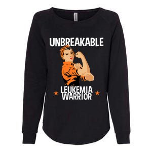 Leukemia Warrior Unbreakable Gift Awareness Gift Meaningful Gift Womens California Wash Sweatshirt