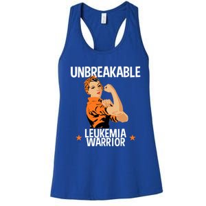 Leukemia Warrior Unbreakable Gift Awareness Gift Meaningful Gift Women's Racerback Tank