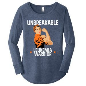 Leukemia Warrior Unbreakable Gift Awareness Gift Meaningful Gift Women's Perfect Tri Tunic Long Sleeve Shirt