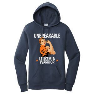 Leukemia Warrior Unbreakable Gift Awareness Gift Meaningful Gift Women's Pullover Hoodie