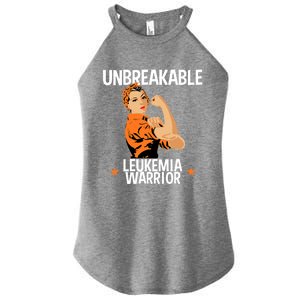 Leukemia Warrior Unbreakable Gift Awareness Gift Meaningful Gift Women's Perfect Tri Rocker Tank