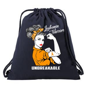 Leukemia Warrior Unbreakable Gift Awareness Gift Great Gift Drawstring Bag